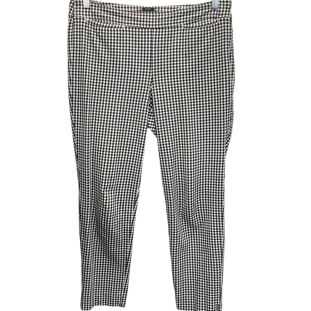 Talbots Chatham Gingham Check Pants Size‎ 10 Ankle Cropped Tapered Stretch